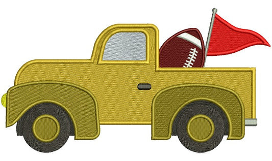 Football Truck Filled Machine Embroidery Design Digitized Pattern