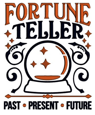 Fortune Teller Past Present And Future Halloween Applique Machine Embroidery Design Digitized Pattern