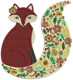 Fall Fox Embroidery Designs