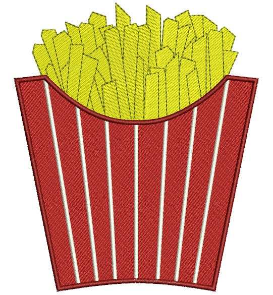 French Fries Filled Machine Embroidery Food Digitized Design Pattern