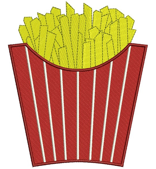 French Fries Filled Machine Embroidery Food Digitized Design Pattern