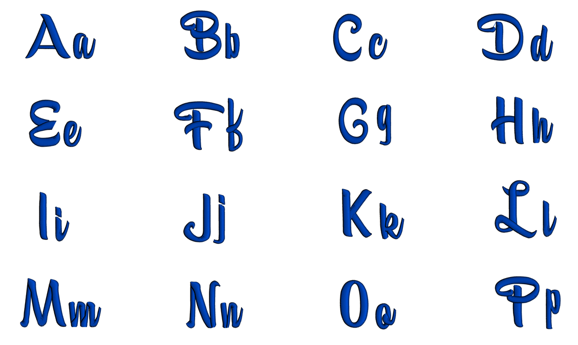 Funk Font Machine Embroidery Script Upper and Lower Case 1 2 3 inches ...