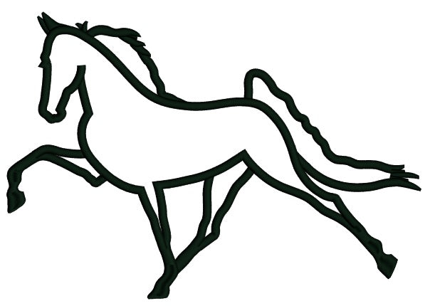 Tennessee Walking Horse Applique Machine Embroidery Design Digitized Pattern