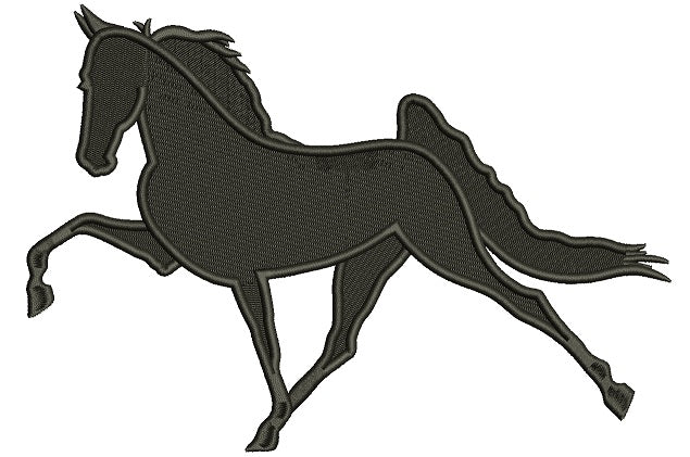 Galloping Horse Filled Machine Embroidery Design Digitized Pattern