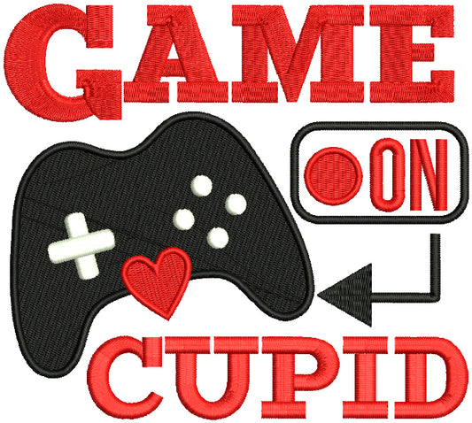 Game On Cupid Valentine's Day Filled Machine Embroidery Design Digitized Pattern