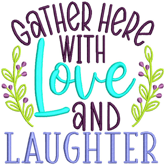 Gather Here With Love And Laughter Tree Branches Filled Machine Embroidery Design Digitized Pattern