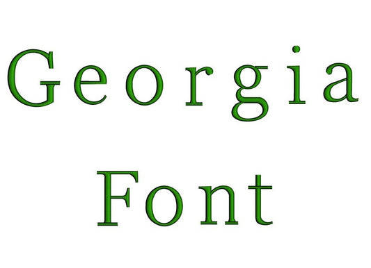 Georgia Script Machine Embroidery Font Upper and Lower Case 1 2 3 inches