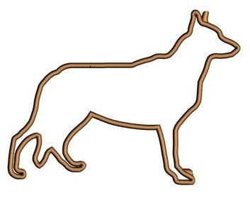 German Sheppard Dog Applique Digitized Machine Embroidery Design Pattern - Instant Download - 4x4 , 5x7, 6x10
