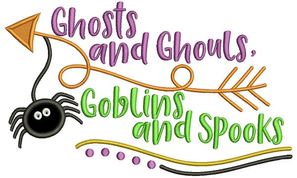 Ghost And Ghouls Gablins And Spooks Applique Halloween Machine Embroidery Design Digitized Pattern