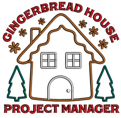 Gingerbread House Project Manager Christmas Applique Machine Embroidery Design Digitized Pattern