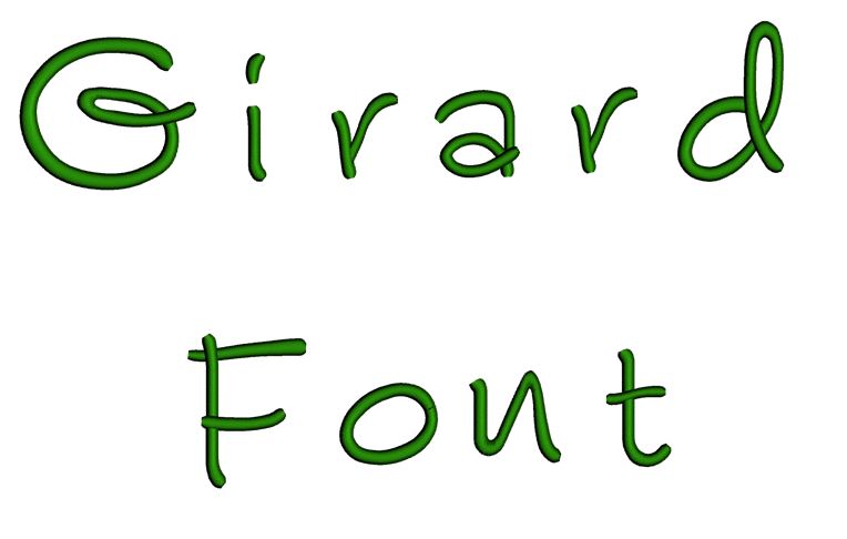 Girard Satin Script Machine Embroidery Font Upper and Lower Case 1 2 3 inches