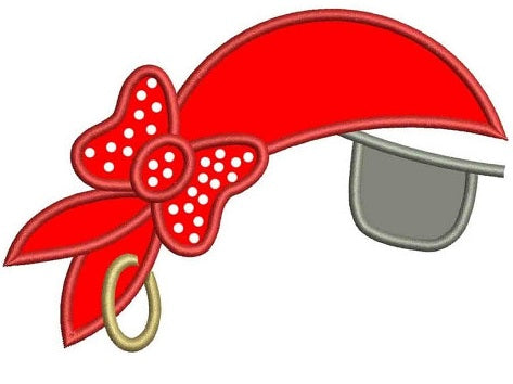 Girl Pirate Hat Applique with an eye patch Machine Embroidery Digitized Design Pattern - Instant Download- 4x4 , 5x7, 6x10