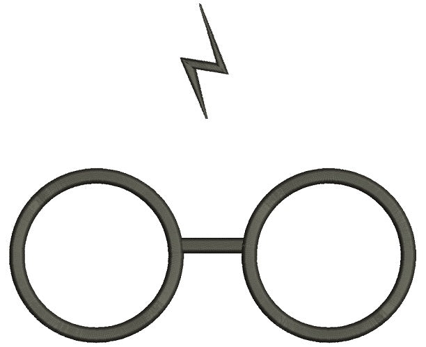 Glasses From Harry Potter Filled Machine Embroidery Digitized Design Pattern