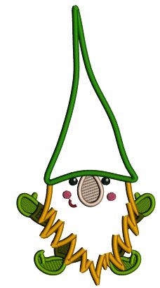 Gnome With Beard Applique St. Patrick's Day Machine Embroidery Design Digitized Pattern