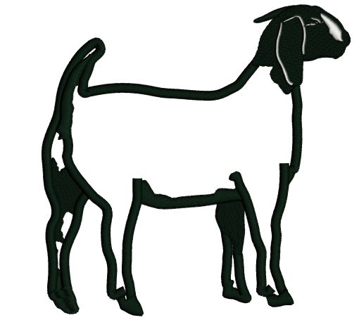 Goat Animal Applique Machine Embroidery Design Digitized Pattern
