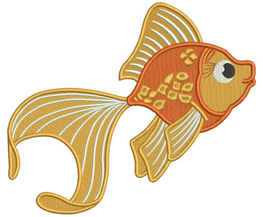 Goldfish Filled Machine Embroidery Design Digitized Pattern