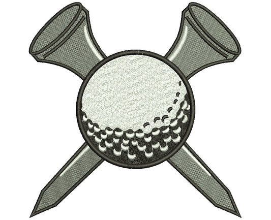 Golf Ball Machine Embroidery Digitized Design Filled Sport Pattern - Instant Download - 4x4 , 5x7, 6x10