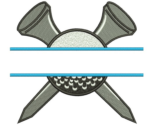 Golf Ball Split Machine Embroidery Digitized Design Filled Sport Pattern - Instant Download - 4x4 , 5x7, 6x10