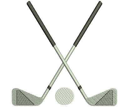 Golf Club Machine Embroidery Digitized Design Filled Sport Pattern - Instant Download - 4x4 , 5x7, 6x10