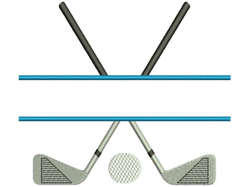 Golf Club Split Machine Embroidery Digitized Design Filled Sport Pattern - Instant Download - 4x4 , 5x7, 6x10