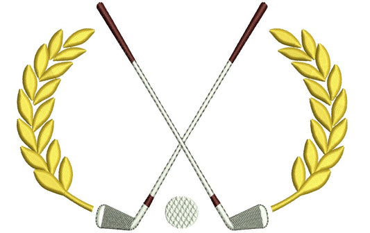Golf Club with a ball Machine Embroidery Digitized Design Filled Sport Pattern - Instant Download - 4x4 , 5x7, 6x10