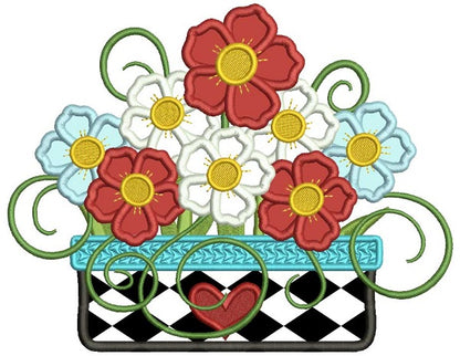 Gorgeous Flower Bouquet Applique Machine Embroidery Design Digitized Pattern
