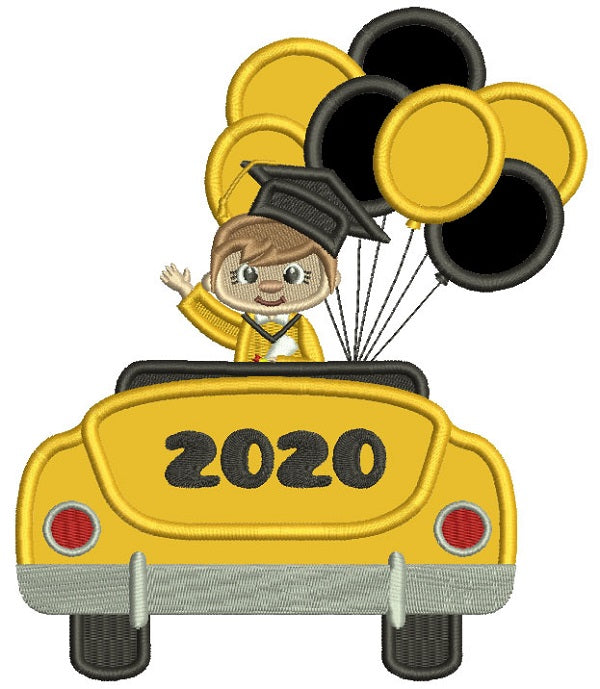 Graduate Boy With Balloons 2020 Applique Machine Embroidery Design Dig ...