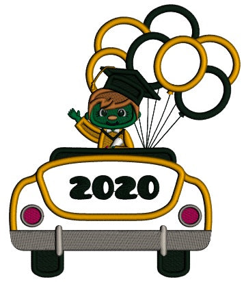 Graduate Boy With Balloons 2020 Applique Machine Embroidery Design Digitized Pattern
