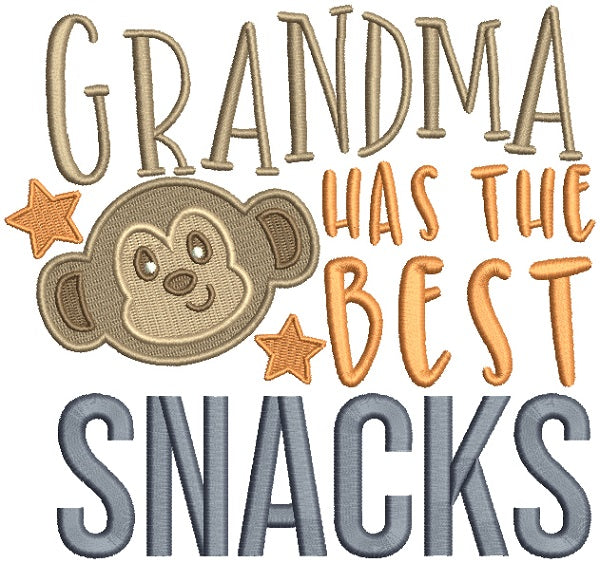 Grandma Has The Best Snacks Filled Machine Embroidery Design Digitized Pattern
