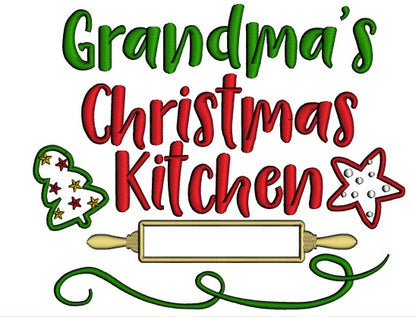 Grandma's Christmas Kitchen Applique Machine Embroidery Design Digitized Pattern