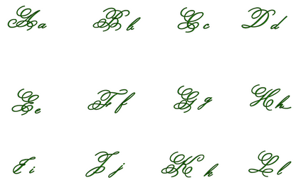 Gravis Font Machine Embroidery Script Upper and Lower Case 1 2 3 inche ...