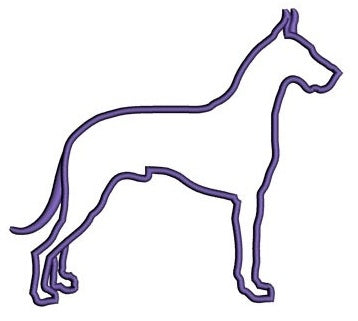 Great Dane Dog Applique Digitized Machine Embroidery Design Pattern - Instant Download - 4x4 , 5x7, 6x10