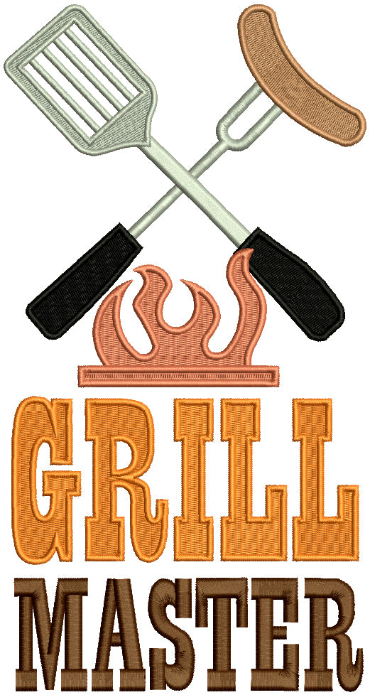 Grill Master Filled Machine Embroidery Design Digitized Pattern