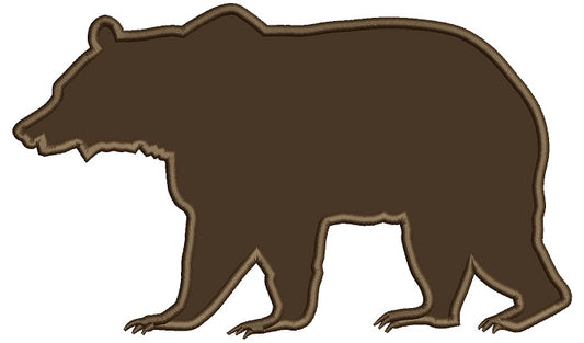 Grizzly Bear Applique Machine Embroidery Design Digitized Pattern