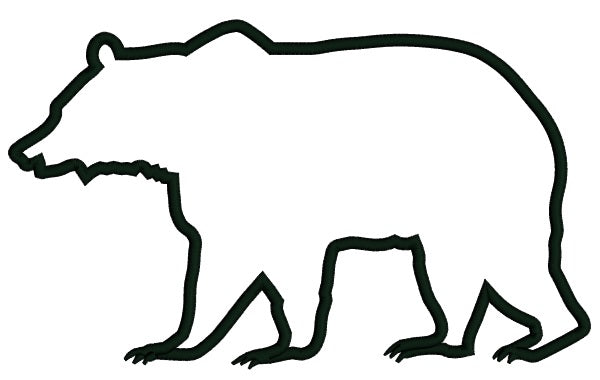 Grizzly Bear Applique Machine Embroidery Design Digitized Pattern