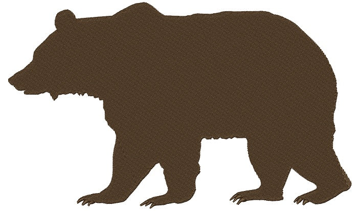 Grizzly Bear Filled Machine Embroidery Design Digitized Pattern
