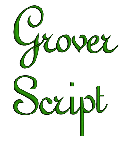 Grover Font Machine Embroidery Script Upper and Lower Case 1 2 3 inches