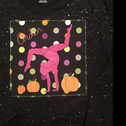 Gymnast Sports Filled Machine Embroidery Design Digitized Pattern