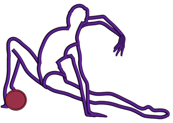 Gymnast With A Ball Sports Applique Machine Embroidery Design Digitized Pattern