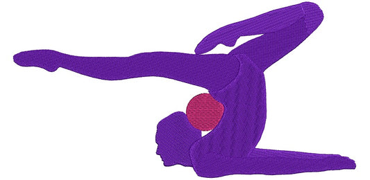 Gymnast With A Small Ball Sports Filled Machine Embroidery Design Digitized Pattern