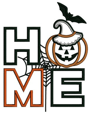 HOME Halloween Pumpkin And Spider Web Applique Machine Embroidery Design Digitized Pattern