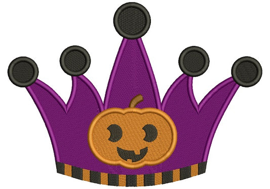Halloween Pumpkin Crown Filled Machine Embroidery Digitized Design Pattern