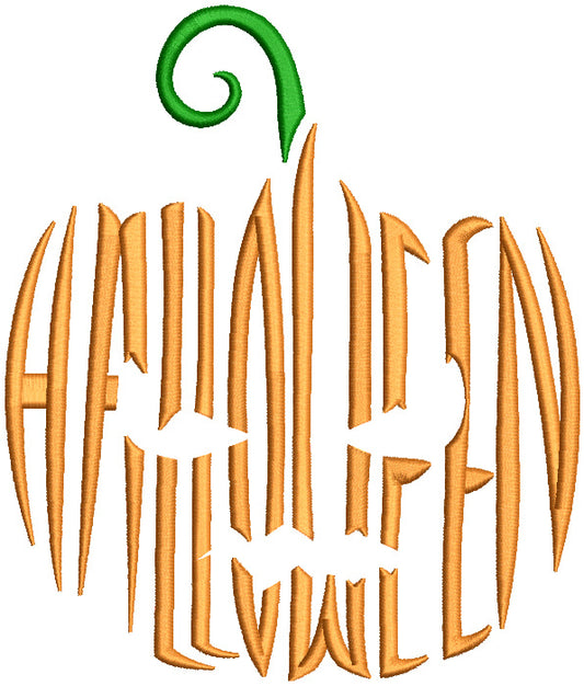 Halloween Pumpkin Made With Letters Filled Machine Embroidery Design Digitized Pattern