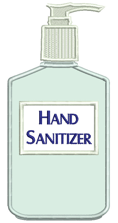Hand Sanitizer Applique Machine Embroidery Design Digitized Pattern