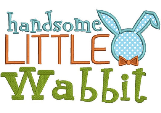 Handsome Little Wabbit Easter Applique Machine Embroidery Design Digitized Pattern