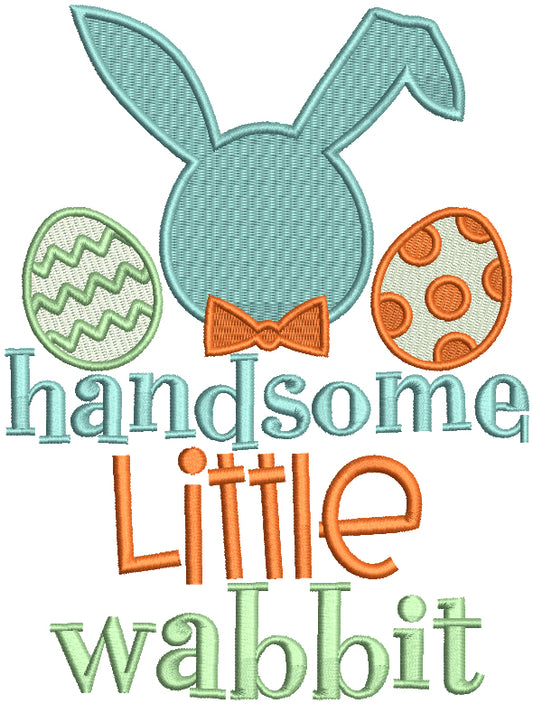 Handsome Little Wabbit Easter Filled Machine Embroidery Design Digitized