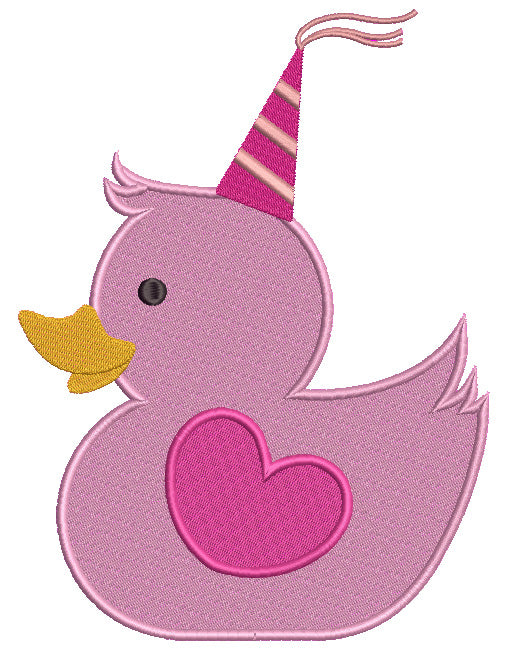 Happy Birthday Princess Rubber Ducky Filled Machine Embroidery Design Digitized Pattern