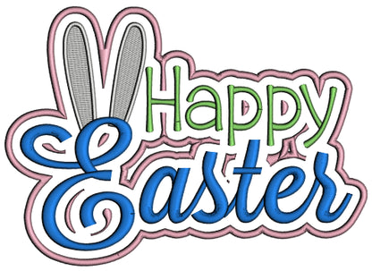 Happy Easter Bunny Ear Stencil