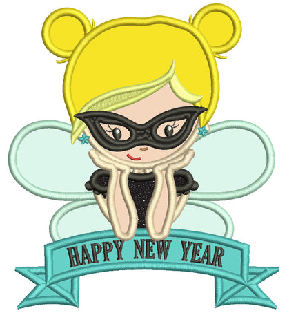 Happy New Year Fairy Applique Machine Embroidery Design Digitized Pattern