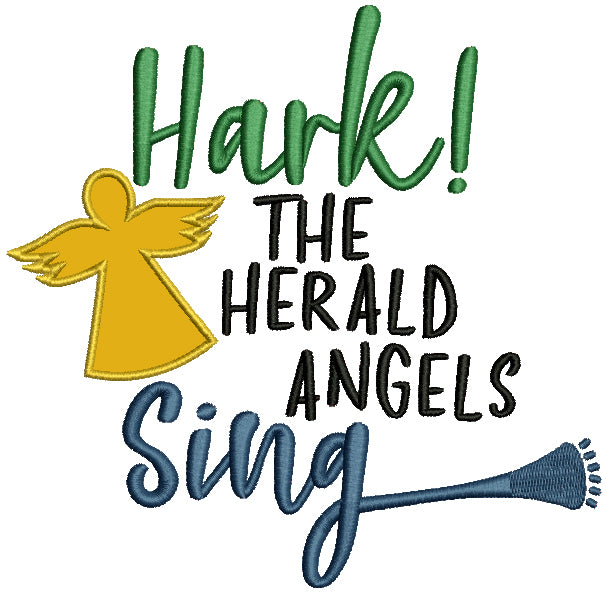 Hark The Herald Angels Sing Applique Machine Embroidery Design Digitized Pattern